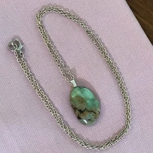 EUC Necklace with Silver Chain & Amazonite Pendant